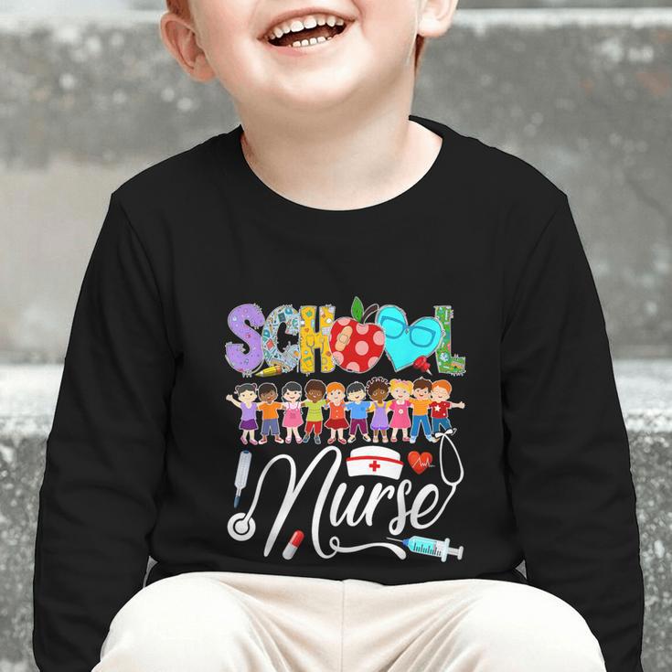 School Nurse Back To School First Day Of School Women Graphic Toddler Long Sleeve Tee School Nurse Back To School First Day Of School Women Graphic Toddler Long Sleeve Tee