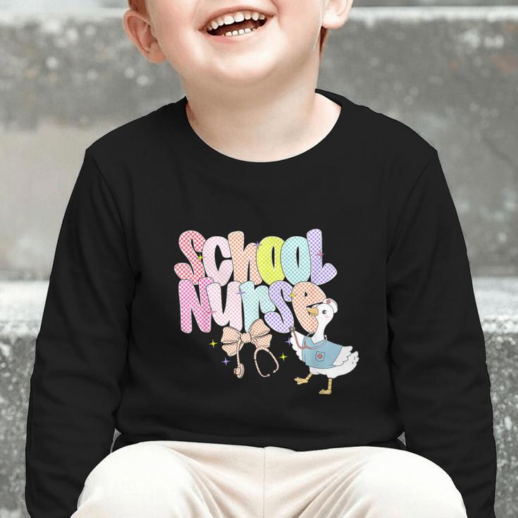 School Nurse Back To School Silly School Nurse Goose Graphic Toddler Long Sleeve Tee School Nurse Back To School Silly School Nurse Goose Graphic Toddler Long Sleeve Tee