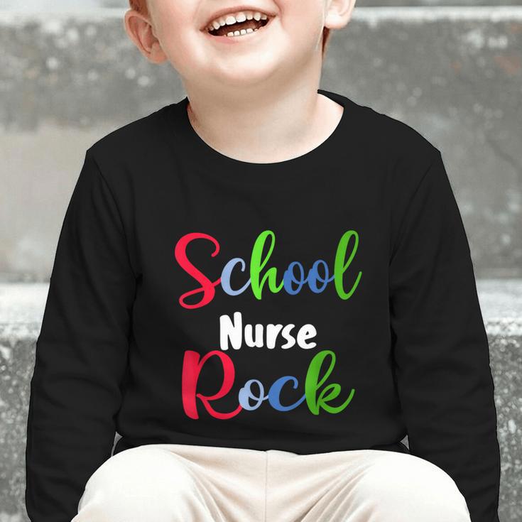 School Nurse Rock Back To School -Funny Nurses School Graphic Toddler Long Sleeve Tee School Nurse Rock Back To School -Funny Nurses School Graphic Toddler Long Sleeve Tee