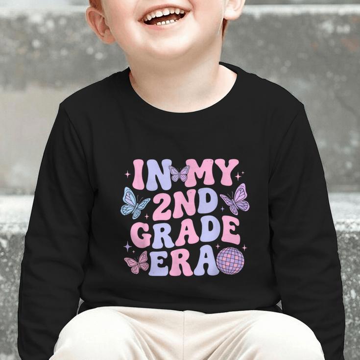 In My Second 2nd Grade Era Groovy Back To School Students Graphic Toddler Long Sleeve Tee In My Second 2nd Grade Era Groovy Back To School Students Graphic Toddler Long Sleeve Tee