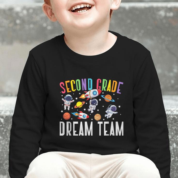 Second Grade Dream Team Astronaut 2nd Grade Back To School Graphic Toddler Long Sleeve Tee
