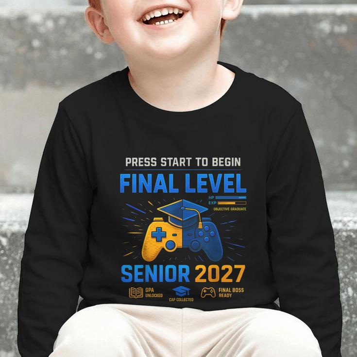 Senior Class Of 2027 Back To School Gamer Senior 2027 Graphic Toddler Long Sleeve Tee