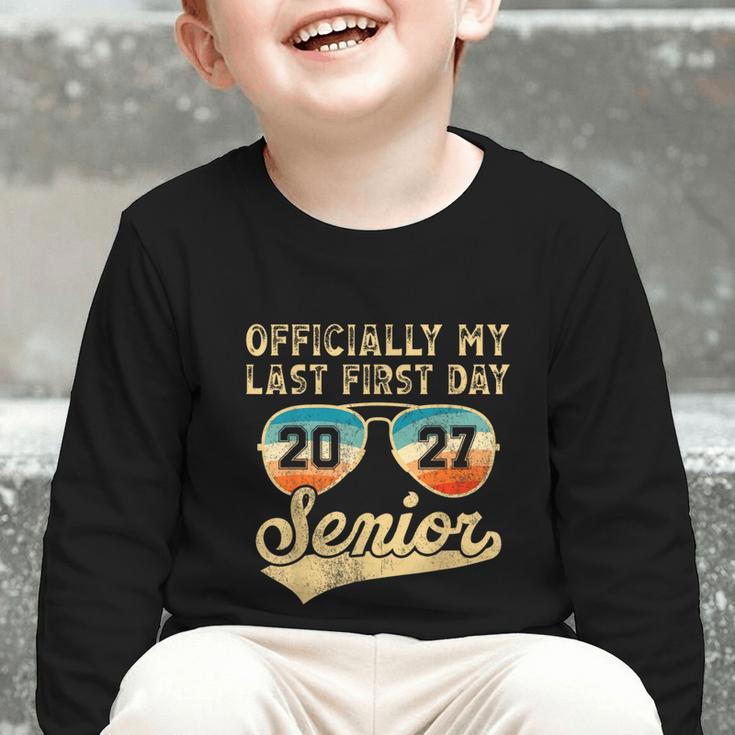 Senior Class Of 2027 Back To School Last First Day Of School Graphic Toddler Long Sleeve Tee Senior Class Of 2027 Back To School Last First Day Of School Graphic Toddler Long Sleeve Tee