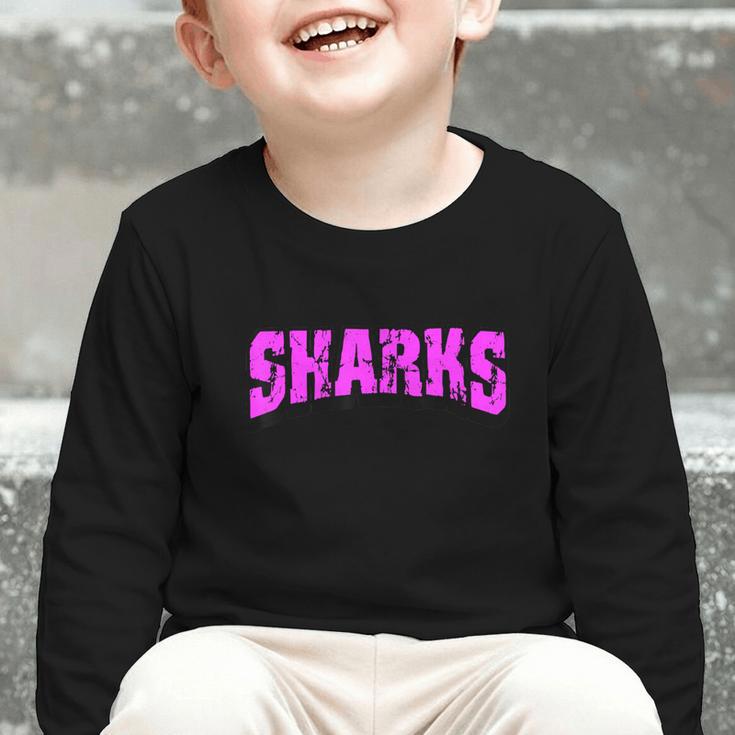 Sharks Back To School Spirit Pk Graphic Toddler Long Sleeve Tee