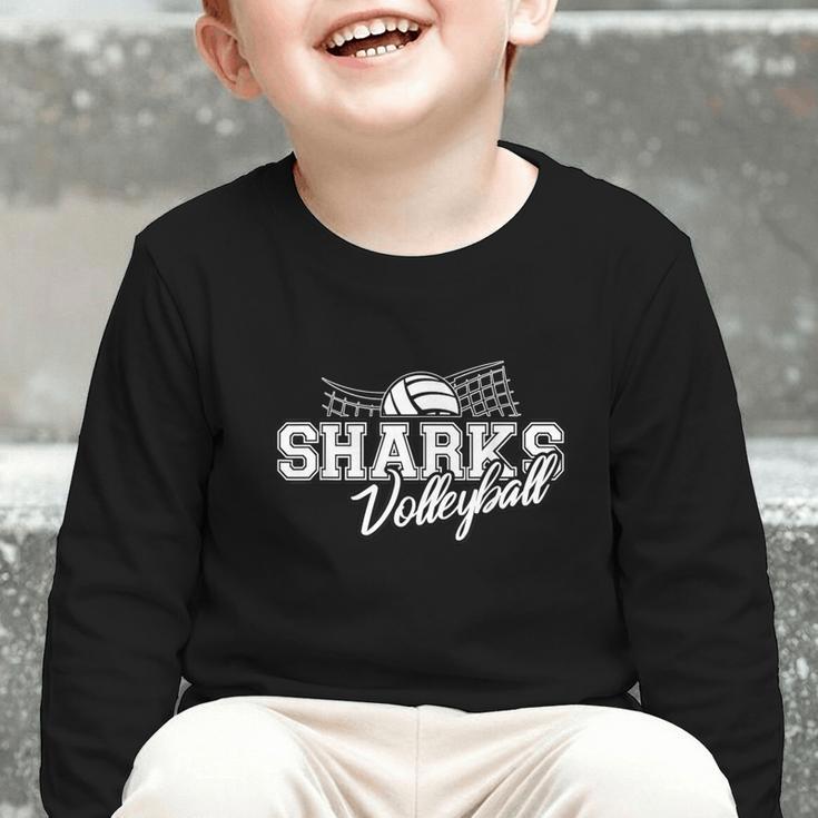 Sharks Volleyball Back To School Spirit Graphic Toddler Long Sleeve Tee Sharks Volleyball Back To School Spirit Graphic Toddler Long Sleeve Tee