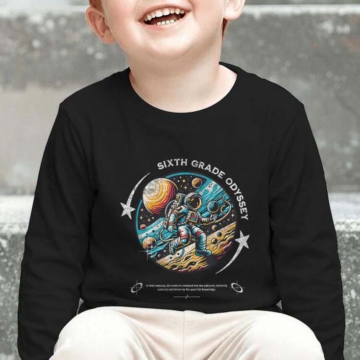 Sixth Grade Back To School Space Rocket Astronaut Graphic Toddler Long Sleeve Tee Sixth Grade Back To School Space Rocket Astronaut Graphic Toddler Long Sleeve Tee