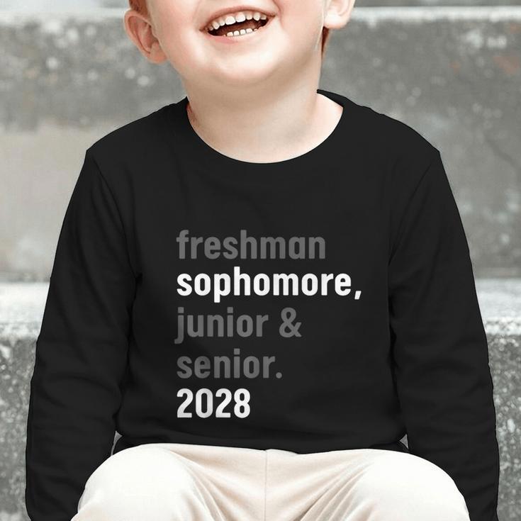 Sophomore Class Of 2028 Shirt Back To School High School Tee Graphic Toddler Long Sleeve Tee