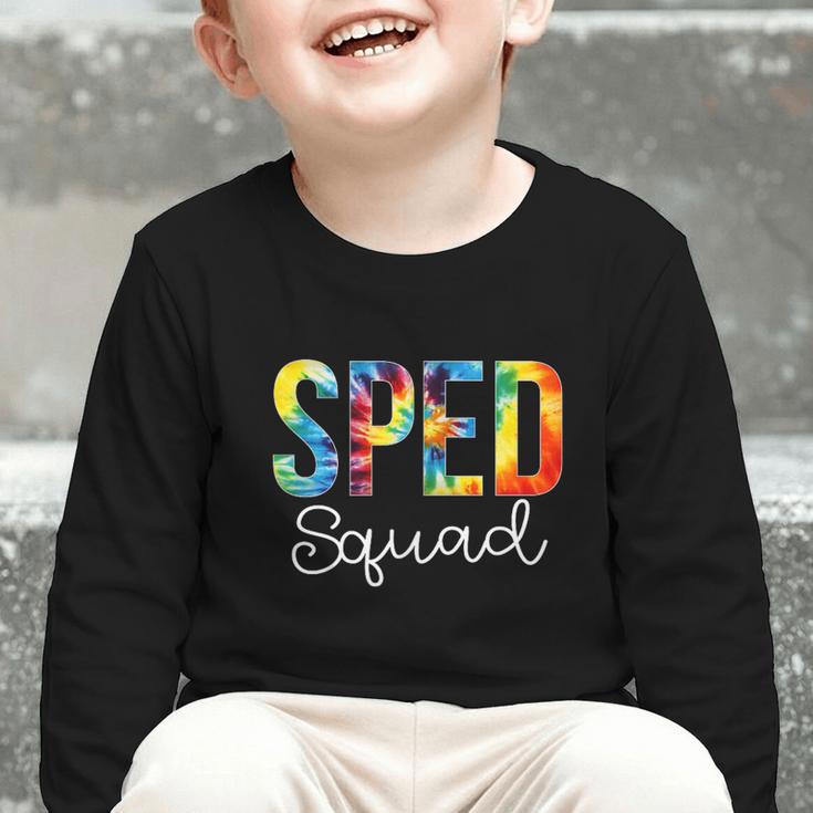 Sped Squad For Work Tie Dye Back To School Appreciation Day Graphic Toddler Long Sleeve Tee