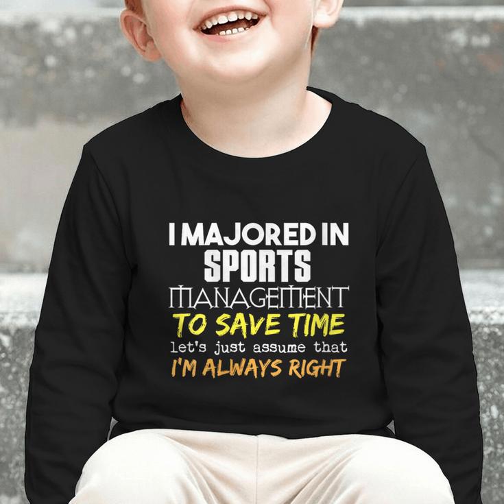 Sports Management Major For Back To School Graphic Toddler Long Sleeve Tee