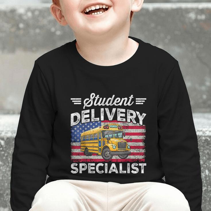 Students Delivery Specialist Back To School Bus Driver Graphic Toddler Long Sleeve Tee