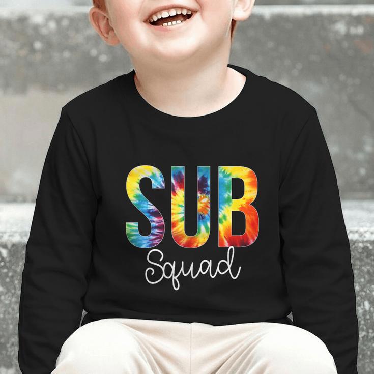Sub Squad For Work Tie Dye Back To School Appreciation Day Graphic Toddler Long Sleeve Tee Sub Squad For Work Tie Dye Back To School Appreciation Day Graphic Toddler Long Sleeve Tee