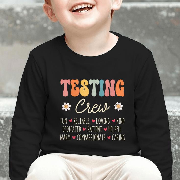 Testing Crew Appreciation Week Back To School Graphic Toddler Long Sleeve Tee Testing Crew Appreciation Week Back To School Graphic Toddler Long Sleeve Tee