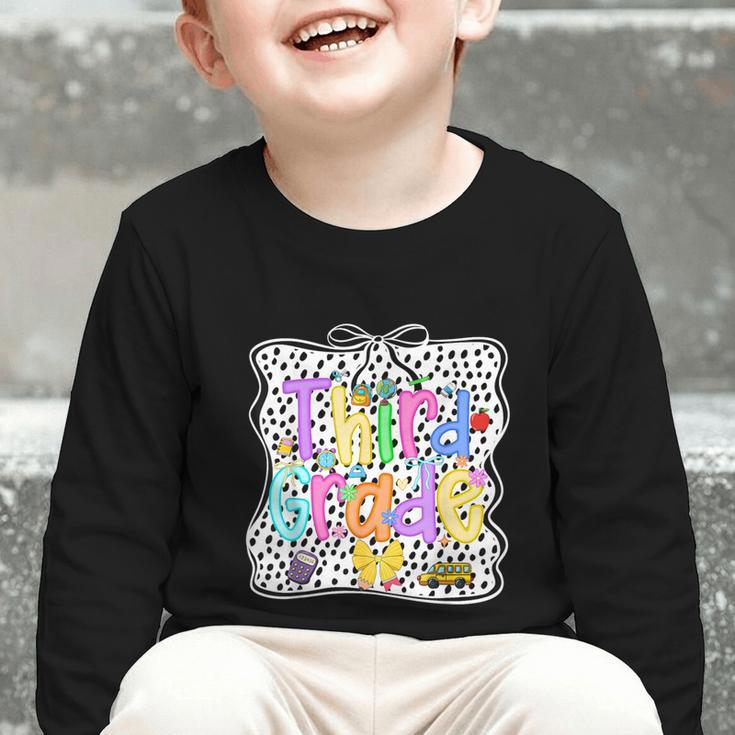 Third Grade Dalmatian Dots 3rd Grade Back To School Girls Graphic Toddler Long Sleeve Tee Third Grade Dalmatian Dots 3rd Grade Back To School Girls Graphic Toddler Long Sleeve Tee