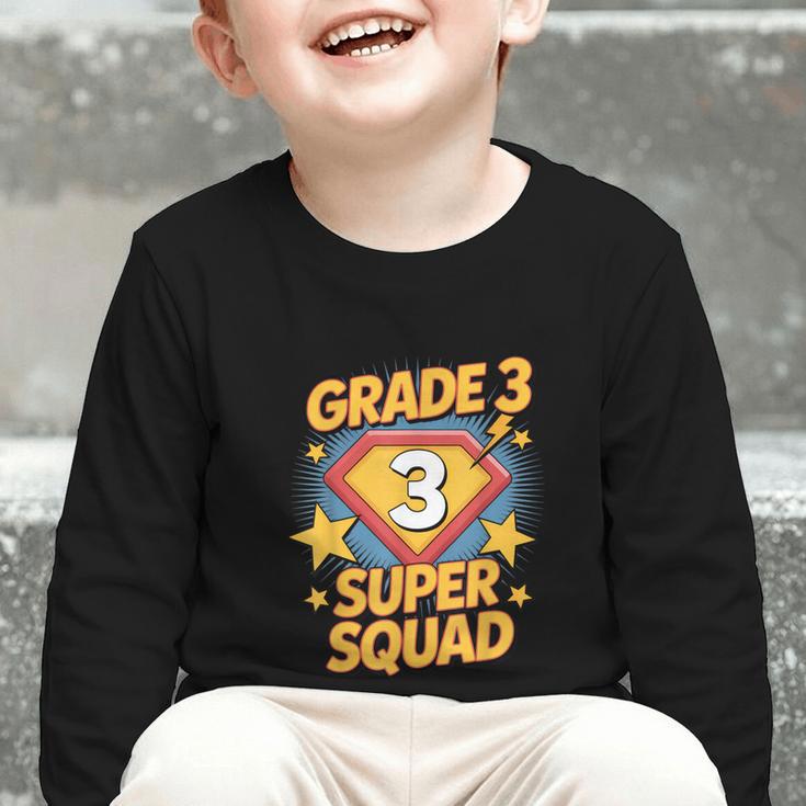 Third Grade Superhero Squad 3rd Year Kids Back To School Graphic Toddler Long Sleeve Tee