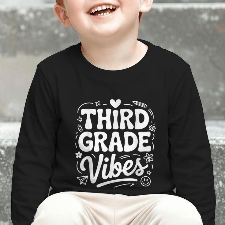 Third Grade Vibes Back To School Fun Graphic Toddler Long Sleeve Tee Third Grade Vibes Back To School Fun Graphic Toddler Long Sleeve Tee