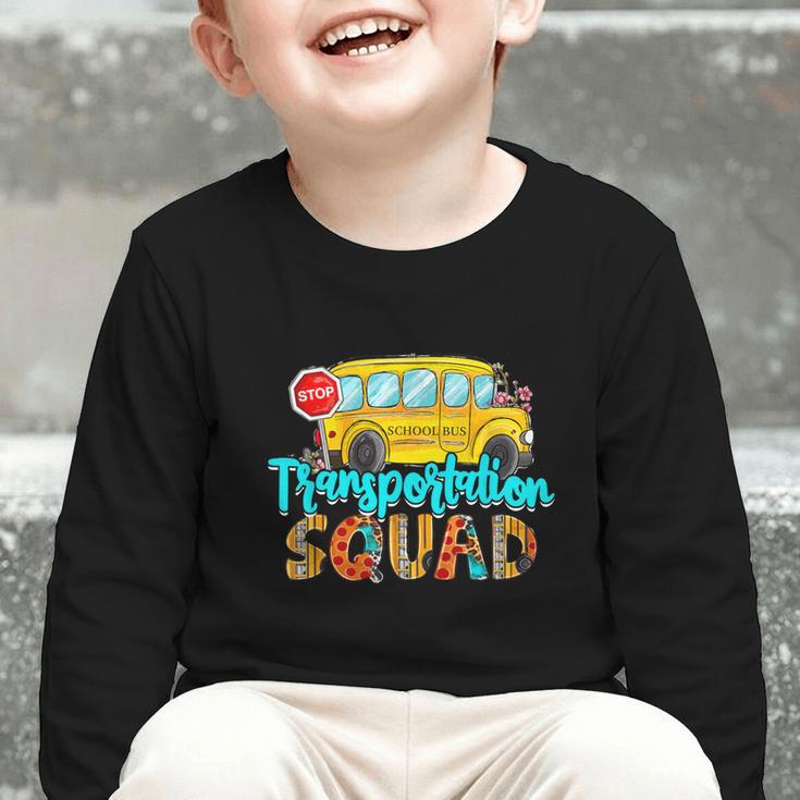 Transportation Squad Bus Driver Back To School Graphic Toddler Long Sleeve Tee Transportation Squad Bus Driver Back To School Graphic Toddler Long Sleeve Tee