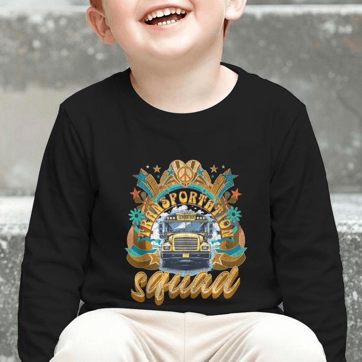 Transportation Squad Retro Bus Aide Back To School Matching Graphic Toddler Long Sleeve Tee