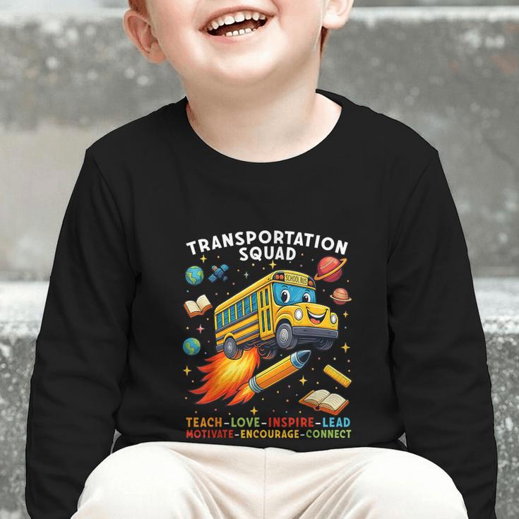 Transportation Squad School Bus Driver Back To School Graphic Toddler Long Sleeve Tee