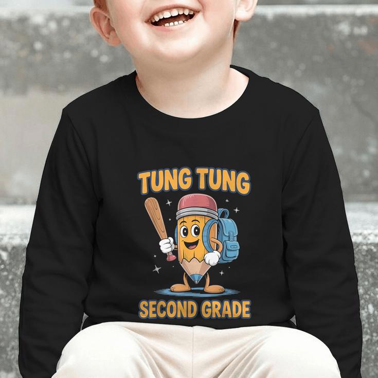 Tung Tung Sahur 2nd Grade Italian Brainrot Back To School Graphic Toddler Long Sleeve Tee Tung Tung Sahur 2nd Grade Italian Brainrot Back To School Graphic Toddler Long Sleeve Tee