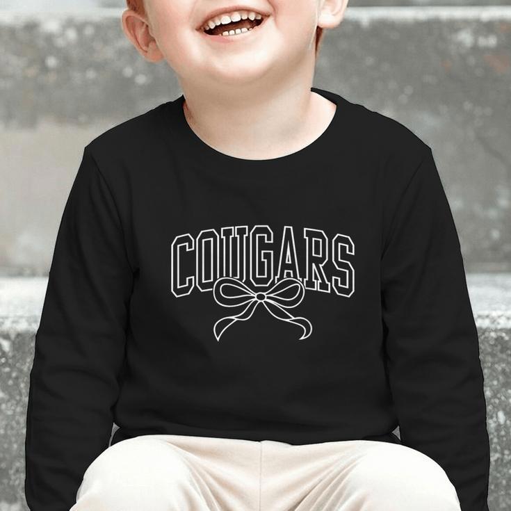 Vintage Cougars Back To School Team Spirit Graphic Toddler Long Sleeve Tee Vintage Cougars Back To School Team Spirit Graphic Toddler Long Sleeve Tee