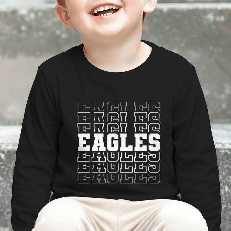 Vintage Eagles High School Go Eagles Pride Back To School Graphic Toddler Long Sleeve Tee