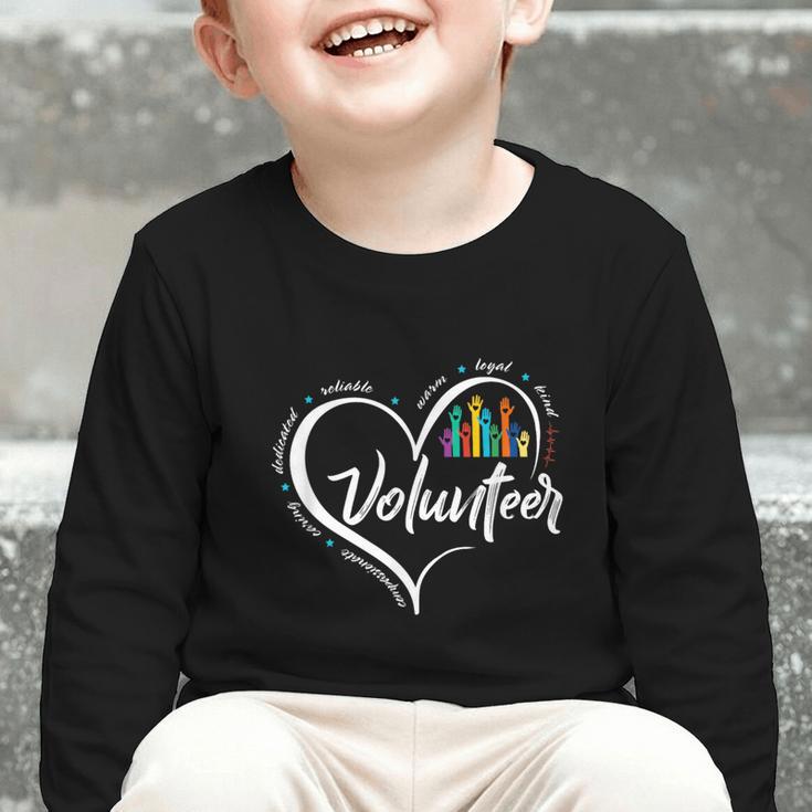 Volunteer Heart Back To School Art Vintage Graphic Toddler Long Sleeve Tee