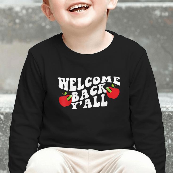 Welcome Back To School Happy First Day Of School 2025 2026 Graphic Toddler Long Sleeve Tee Welcome Back To School Happy First Day Of School 2025 2026 Graphic Toddler Long Sleeve Tee