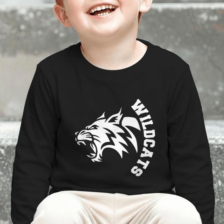 Wildcats High School Spirit Fan Team Back To School Graphic Toddler Long Sleeve Tee Wildcats High School Spirit Fan Team Back To School Graphic Toddler Long Sleeve Tee