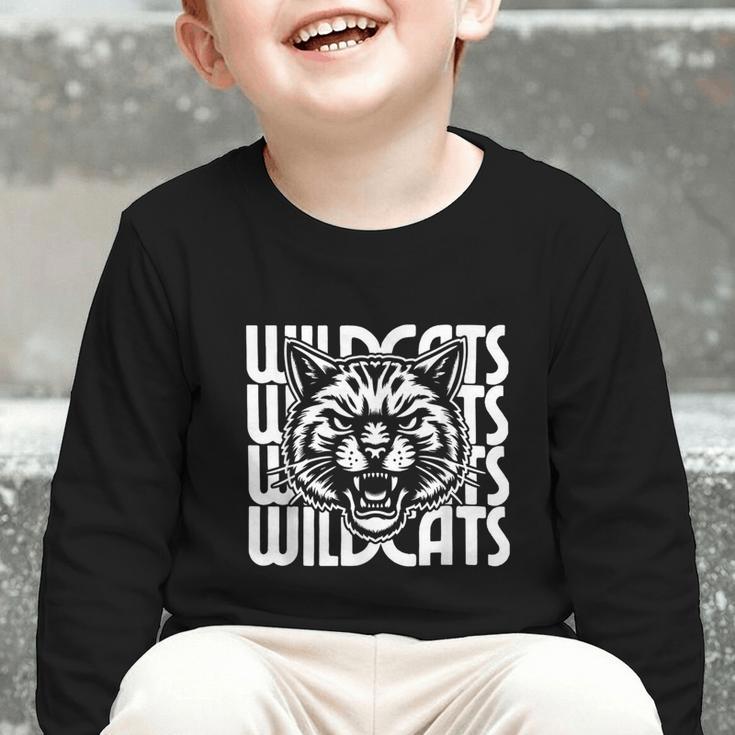 Wildcats School Spirit Team Wildcat Go Back To School Graphic Toddler Long Sleeve Tee Wildcats School Spirit Team Wildcat Go Back To School Graphic Toddler Long Sleeve Tee