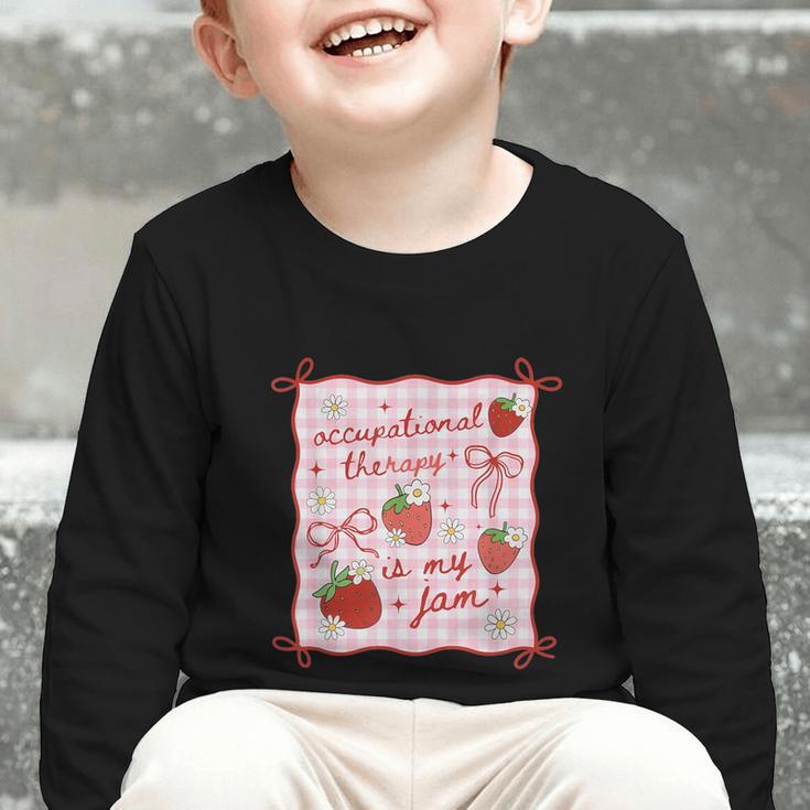 Women Occupational Therapy Cute Strawberry OT Back To School Graphic Toddler Long Sleeve Tee