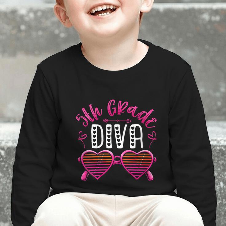 Women's 5th Grade Diva Back To School Fifth Grade For Girls Graphic Toddler Long Sleeve Tee Women's 5th Grade Diva Back To School Fifth Grade For Girls Graphic Toddler Long Sleeve Tee