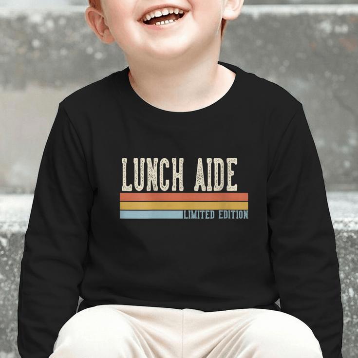 Women's Lunch Aide Week Retro Vintage Back To School Day Graphic Toddler Long Sleeve Tee Women's Lunch Aide Week Retro Vintage Back To School Day Graphic Toddler Long Sleeve Tee