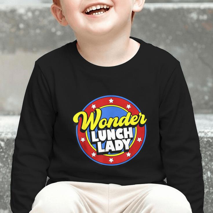 Wonder Lunch Lady Super Woman Power Superhero Back To School Graphic Toddler Long Sleeve Tee
