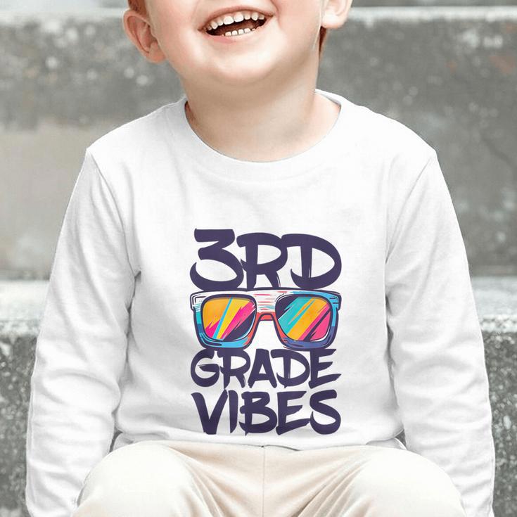 3rd Grade Vibes Shirt Back To School Third Grade Boy Girl Graphic Toddler Long Sleeve Tee