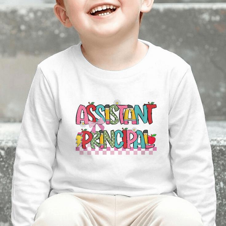 Assistant Principal Coquette Bow Pencil Cute Back To School Graphic Toddler Long Sleeve Tee Assistant Principal Coquette Bow Pencil Cute Back To School Graphic Toddler Long Sleeve Tee