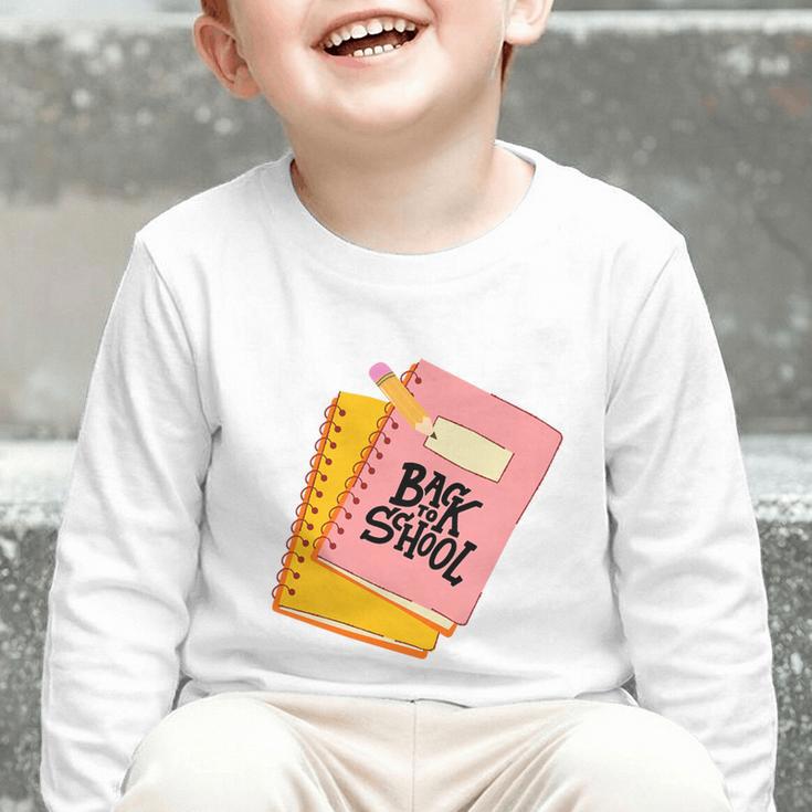 Back To School Notebook And Pencil Graphic Design Premium Tri-Blend Graphic Toddler Long Sleeve Tee Back To School Notebook And Pencil Graphic Design Premium Tri-Blend Graphic Toddler Long Sleeve Tee