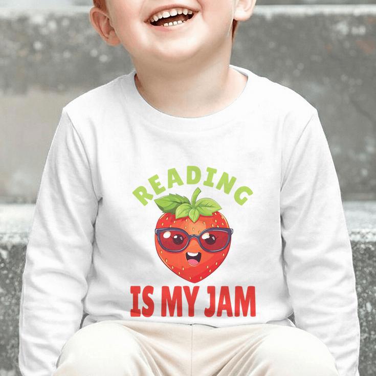 Back To School Reading Is My Jam School Librarian Premium Tri-Blend Graphic Toddler Long Sleeve Tee