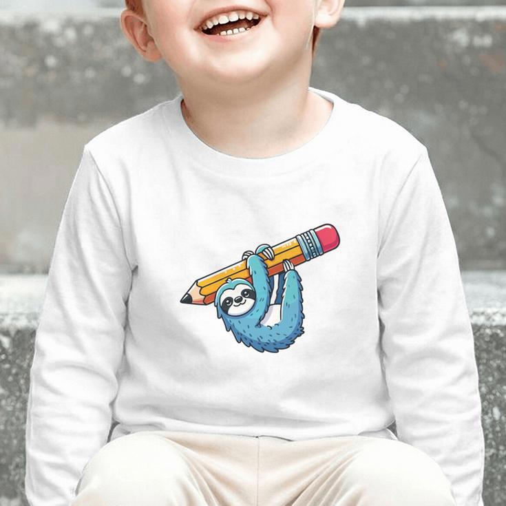 Back To School Seventh Grade Sloth Hanging Out In 7th Grade Performance Graphic Toddler Long Sleeve Tee