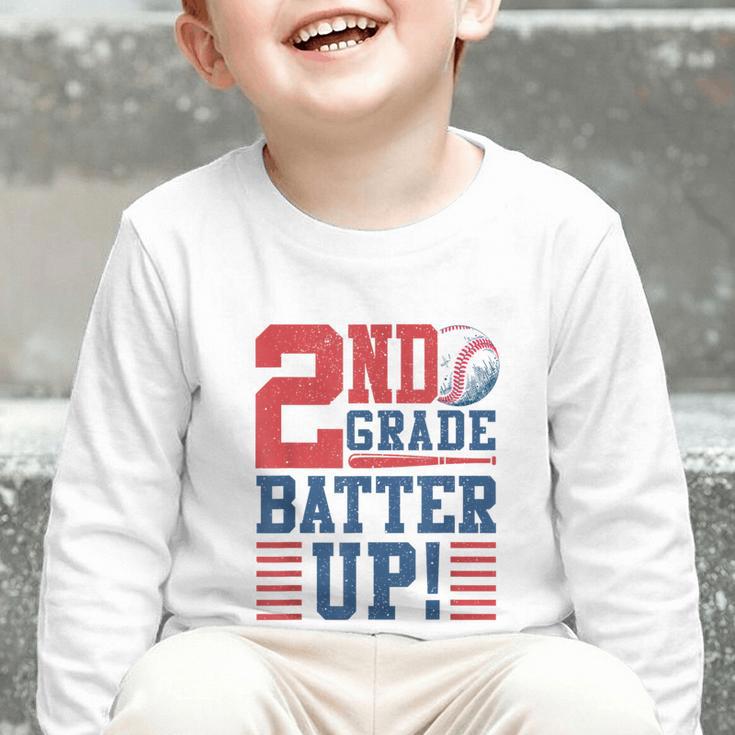 Baseball Second Grade Back To School 2nd Grade Batter Up Graphic Toddler Long Sleeve Tee Baseball Second Grade Back To School 2nd Grade Batter Up Graphic Toddler Long Sleeve Tee