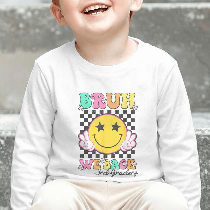 Bruh We Back 3rd Grade Girl Cute Back To School Third Grade Graphic Toddler Long Sleeve Tee Bruh We Back 3rd Grade Girl Cute Back To School Third Grade Graphic Toddler Long Sleeve Tee