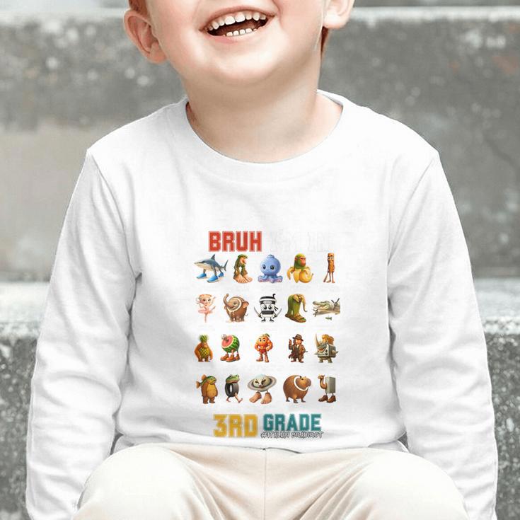 Bruh I’m In 3rd Grade Back To School Italian Brainrot Premium Tri-Blend Graphic Toddler Long Sleeve Tee