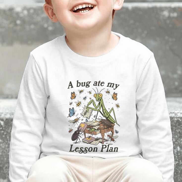 Bug Lover Insect Back To School A Bug Ate My Lesson Plan Graphic Toddler Long Sleeve Tee Bug Lover Insect Back To School A Bug Ate My Lesson Plan Graphic Toddler Long Sleeve Tee