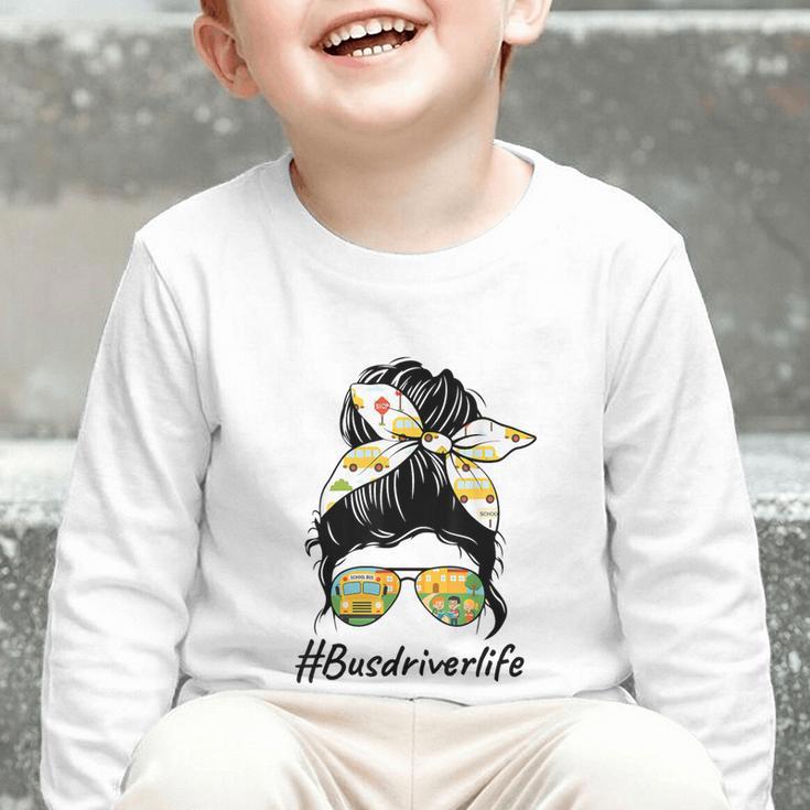 Bus Driver Life Messy Bun Back To School Bus Driver Graphic Toddler Long Sleeve Tee Bus Driver Life Messy Bun Back To School Bus Driver Graphic Toddler Long Sleeve Tee