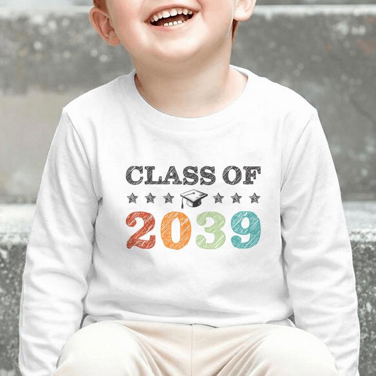 Class Of 2039 Grow With Me Back To School Graduation Graphic Toddler Long Sleeve Tee