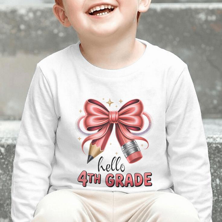 Coquette 4th Grade First Day Of Back To School Girls Outfits Graphic Toddler Long Sleeve Tee