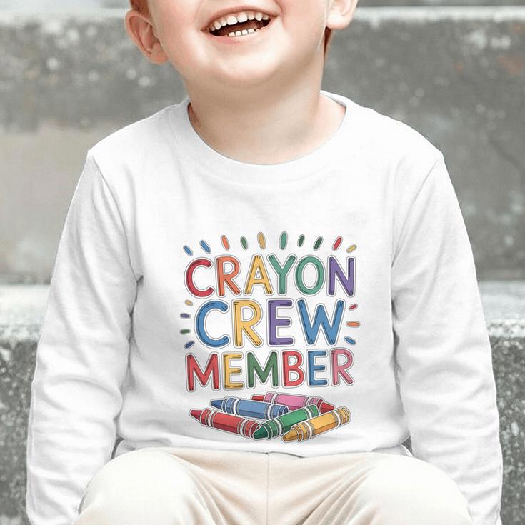 Crayon Crew Member Back To School Coloring Art Classes Graphic Toddler Long Sleeve Tee Crayon Crew Member Back To School Coloring Art Classes Graphic Toddler Long Sleeve Tee