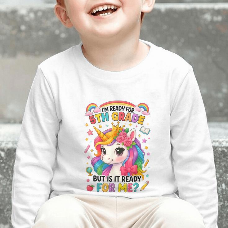 Crush Fifth Grade Girls Back To School Unicorn First Day Graphic Toddler Long Sleeve Tee Crush Fifth Grade Girls Back To School Unicorn First Day Graphic Toddler Long Sleeve Tee