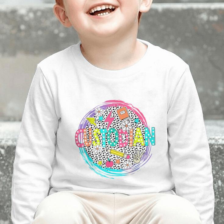 Cute Custodian Shirt First Day Of School Back To School Gift Graphic Toddler Long Sleeve Tee