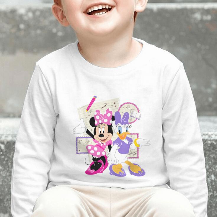 Disney Minnie & Daisy Back To School Best Friends BFFs Graphic Toddler Long Sleeve Tee Disney Minnie & Daisy Back To School Best Friends BFFs Graphic Toddler Long Sleeve Tee