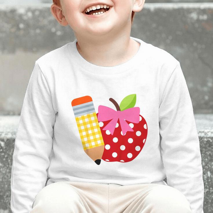 Girls Back To School Apple Toddler First Day Of Preschool Graphic Toddler Long Sleeve Tee Girls Back To School Apple Toddler First Day Of Preschool Graphic Toddler Long Sleeve Tee